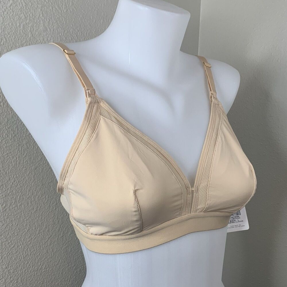 LIVELY Women’s Sz L Toasted Almond Bra Style #92240 Wireless No Padding New!